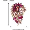 imageBriLove Womens Crystal Rhinestone Teardrop Marquise Cluster Flower Statement Brooches Pins for Wedding Party PromDeep Amethyst Color GoldTone