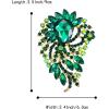 imageBriLove Womens Crystal Rhinestone Teardrop Marquise Cluster Flower Statement Brooches Pins for Wedding Party PromEmerald Color GoldTone
