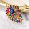 imageBriLove Womens Crystal Rhinestone Teardrop Marquise Cluster Flower Statement Brooches Pins for Wedding Party PromMulticolor GoldTone