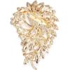imageBriLove Womens Crystal Rhinestone Teardrop Marquise Cluster Flower Statement Brooches Pins for Wedding Party PromRuby Color GoldTone