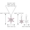 imageBriLove Womens Crystal Winter Daily Party Elegant Snowflake Pendant Necklace Hook Dangle Earrings Set for Gift02Garnet Color SilverTone