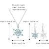 imageBriLove Womens Crystal Winter Daily Party Elegant Snowflake Pendant Necklace Hook Dangle Earrings Set for Gift03Blue Topaz SilverTone