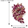 imageBriLove Womens Stunning Crystal Rhinestone Marquise Cluster Heart Shaped Leaf Brooch Pin for Wedding Party PromDeep Amethyst Color GoldTone