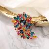imageBriLove Womens Stunning Crystal Rhinestone Marquise Cluster Heart Shaped Leaf Brooch Pin for Wedding Party PromMulticolor GoldTone