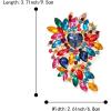 imageBriLove Womens Stunning Crystal Rhinestone Marquise Cluster Heart Shaped Leaf Brooch Pin for Wedding Party PromMulticolor GoldTone