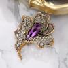 imageBriLove Womens Vintage Austrian Crystal Rhinestones Orchid Flower Brooch Pin for Party Prom