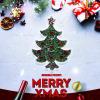 imageBriLove Womens Vintage Inspired Crystal Merry Christmas Brooch PinGreen SilverTone