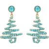 imageBriLove Christmas Earrings Sparkling Lightning Xmas Star Crystal Dangle for Women Party Prom AccessoriesBlue Topaz GoldTone