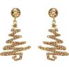 imageBriLove Christmas Earrings Sparkling Lightning Xmas Star Crystal Dangle for Women Party Prom AccessoriesChampagne GoldTone