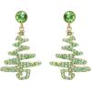 imageBriLove Christmas Earrings Sparkling Lightning Xmas Star Crystal Dangle for Women Party Prom AccessoriesEmerald Color GoldTone