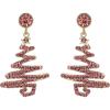 imageBriLove Christmas Earrings Sparkling Lightning Xmas Star Crystal Dangle for Women Party Prom AccessoriesPurple GoldTone