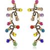 imageBriLove Christmas Earrings Tree Lights Linear Snowflake Deer Drop Holiday Jewelry Gift