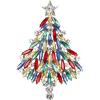 imageBriLove Merry Christmas Tree Brooch Xmas Star Rhinestone Marquise Decorative Gift for WomenMulticolor SilverTone