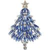 imageBriLove Merry Christmas Tree Brooch Xmas Star Rhinestone Marquise Decorative Gift for WomenSapphire Color GoldTone