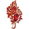 imageBriLove Stunning Elegant Crystal Rhinestone Teardrop Marquise Bouquet Brooch Pin for WomenRuby Color GoldTone