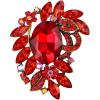 imageBriLove Women s Elegant Stunning Crystal Rhinestone Marquise Leaf Oval Bouquet Brooch Pin for Party PromRuby Color AntiqueGoldtone