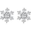 imageBriLove Womens 925 Sterling Silver Cubic Zirconia Snowflake Stud Earrings Clear