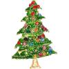 imageBriLove Womens Christmas Tree Rhinestone Beaded Star Trumpet Five Layers Brooch Pin for Party Multicolor GoldToned