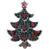 imageBriLove Womens Vintage Inspired Crystal Merry Christmas Brooch PinGreen SilverTone