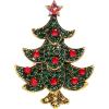 imageBriLove Womens Vintage Inspired Crystal Merry Christmas Brooch PinMulticolor GoldTone