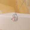 imageBriLove 925 Sterling Silver CZ Dainty Good Luck Mothers Day Elephant Heart Pendant Necklace Gift for WomenClear SilverTone