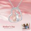 imageBriLove 925 Sterling Silver CZ Dainty Good Luck Mothers Day Elephant Heart Pendant Necklace Gift for WomenClear SilverTone
