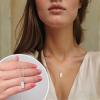 imageBriLove 925 Sterling Silver Minimalistic Moonstone Choker Pendant Necklace Gift for WomenClear SilverTone