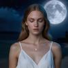 imageBriLove 925 Sterling Silver Minimalistic Moonstone Choker Pendant Necklace Gift for WomenClear SilverTone