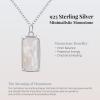 imageBriLove 925 Sterling Silver Minimalistic Moonstone Choker Pendant Necklace Gift for WomenClear SilverTone