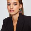 imageBriLove Art Deco Sparkly Rhinestone Geometric Emerald Cut Statement Dangle Earrings for Women Multicolor Goldtone