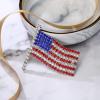 imageBriLove Austrian Crystals Waving American National Flag Brooch Pin for WomenSilverTone