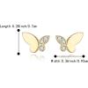 imageBriLove Dainty Simple 925 Sterling Silver Stud Earrings for WomenClassic HeartCelticButterfly Jewelry Gifts for Birthday Anniversary05CZ Butterfly