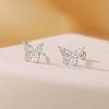 imageBriLove Dainty Simple 925 Sterling Silver Stud Earrings for WomenClassic HeartCelticButterfly Jewelry Gifts for Birthday Anniversary06Hollow Butterfly