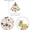 imageBriLove Merry Christmas Tree Brooch Xmas Star Hollow Rhinestone Pin Costume Gift for Women Grils Multicolor GoldTone