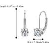 imageBriLove Moissanite Earrings for Women925 Sterling Silver Created Diamond Jewelry Brilliant Round Cut Moissanites Leverback Drop EarringsClear SilverTone