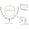 imageBriLove Wedding Jewelry for Bride Marquise CZ Flower Leaf Filigree Necklace Earrings Set Clear RoseGoldToned