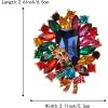 imageBriLove Women s Elegant Stunning Crystal Rhinestone Marquise Emerald Cut Leaf Knot Bouquet Brooch Pin for Party PromMulticolor GoldTone