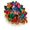 imageBriLove Women s Elegant Stunning Crystal Rhinestone Marquise Emerald Cut Leaf Knot Bouquet Brooch Pin for Party PromMulticolor GoldTone