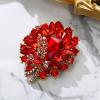 imageBriLove Women s Elegant Stunning Crystal Rhinestone Marquise Emerald Cut Leaf Knot Bouquet Brooch Pin for Party PromRuby Color GoldTone