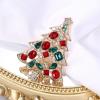imageBriLove Womens Christmas Tree Brooch Xmas MultiShape Rhinestone Pin Costume Gift Multicolor GoldTone