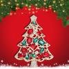 imageBriLove Womens Christmas Tree Brooch Xmas MultiShape Rhinestone Pin Costume Gift Multicolor GoldTone