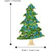 imageBriLove Womens Rhinestone Beaded Christmas Tree Star Trumpet Five Layers Brooch Pin for PartyBlue Topaz GoldTone