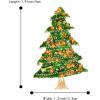 imageBriLove Womens Rhinestone Beaded Christmas Tree Star Trumpet Five Layers Brooch Pin for PartyChampagne GoldTone