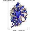 imageBriLove Womens Stunning Crystal Rhinestone Marquise Large Flower Bow Brooches Scarf Decoration Brooch Pin for Wedding PartyBlue GoldTone