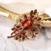imageBriLove Womens Stunning Crystal Rhinestone Marquise Large Flower Bow Brooches Scarf Decoration Brooch Pin for Wedding PartyChampagne GoldTone