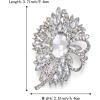 imageBriLove Womens Stunning Crystal Rhinestone Marquise Large Flower Bow Brooches Scarf Decoration Brooch Pin for Wedding PartyClear SilverTone