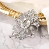 imageBriLove Womens Stunning Crystal Rhinestone Marquise Large Flower Bow Brooches Scarf Decoration Brooch Pin for Wedding PartyClear SilverTone