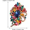 imageBriLove Womens Stunning Crystal Rhinestone Marquise Large Flower Bow Brooches Scarf Decoration Brooch Pin for Wedding PartyMulticolor GoldTone