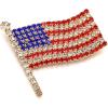 imageBriLove Austrian Crystals Waving American National Flag Brooch Pin for WomenGoldTone