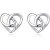 imageBriLove Dainty Simple 925 Sterling Silver Stud Earrings for WomenClassic HeartCelticButterfly Jewelry Gifts for Birthday Anniversary03Celtic Heart